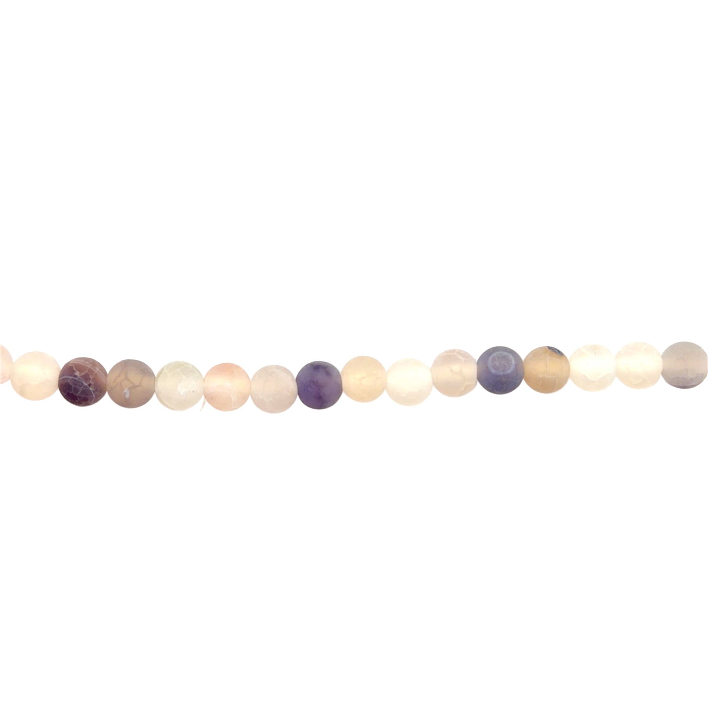 Purple Frosted Cracked Agate Beads