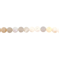 White Frosted Druzy Agate Beads