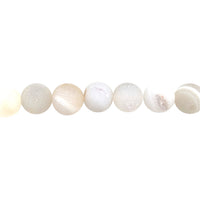 White Frosted Druzy Agate Beads
