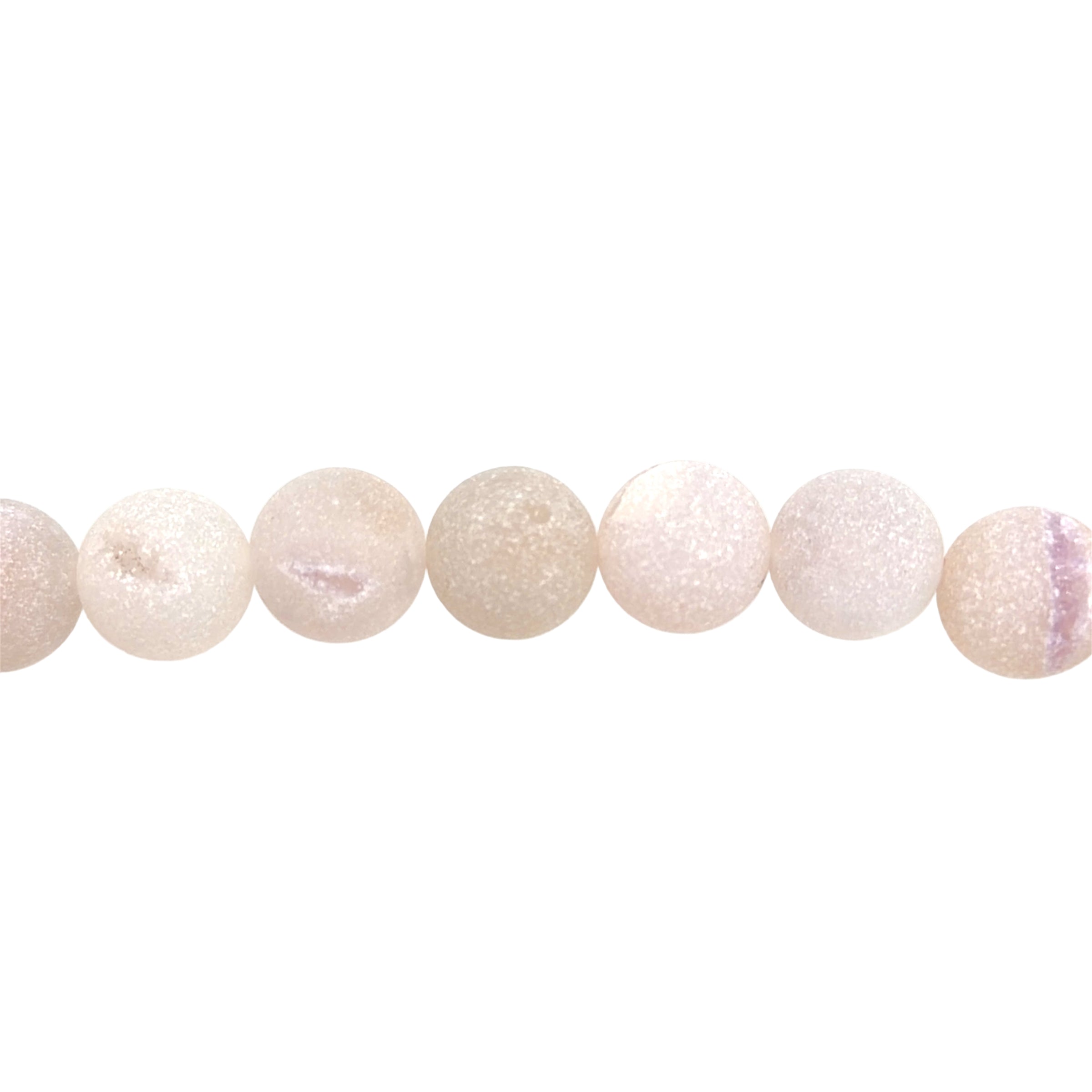 White Frosted Druzy Agate Beads