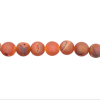 Amber Rose Druzy Agate Beads