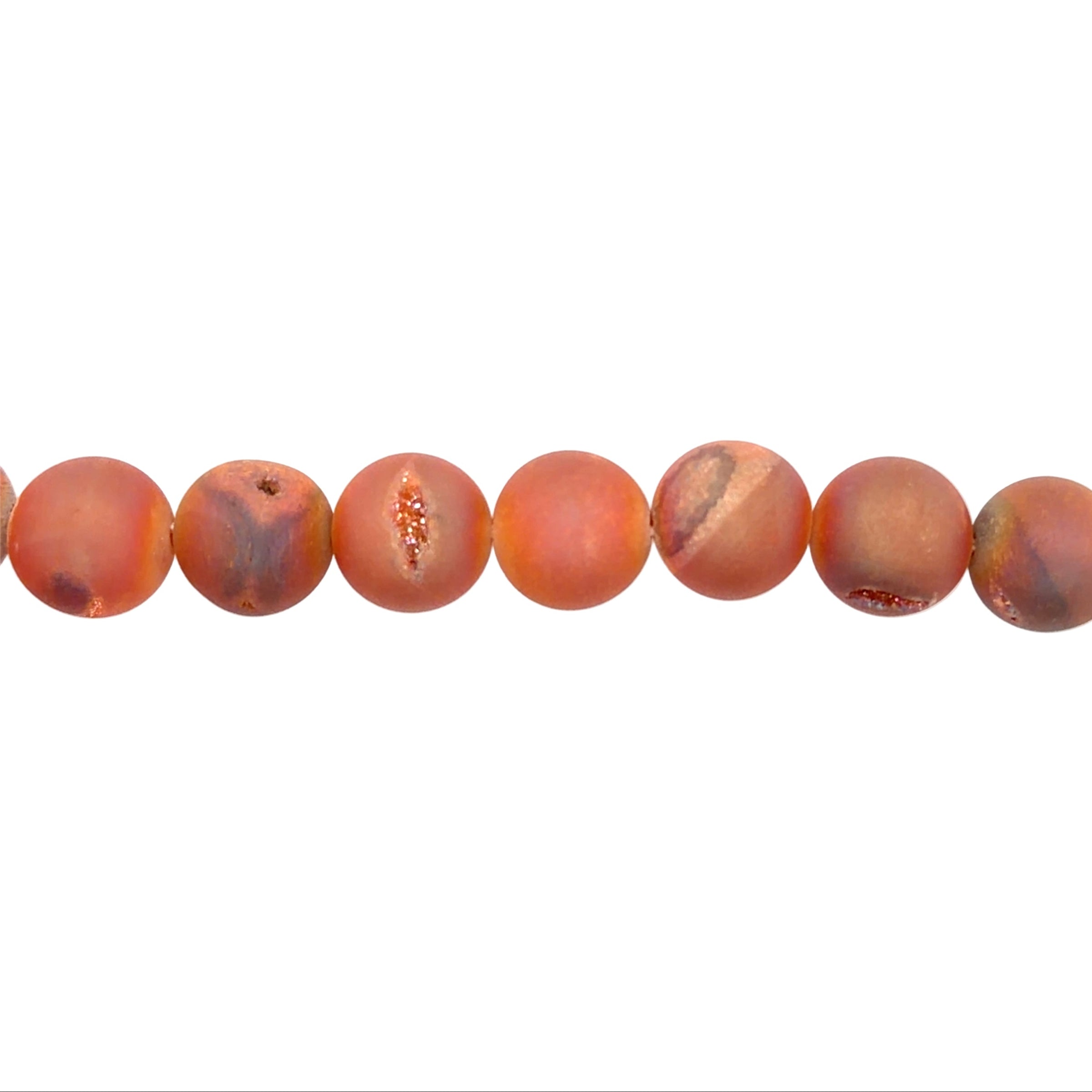 Amber Rose Druzy Agate Beads