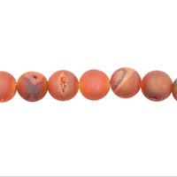 Amber Rose Druzy Agate Beads