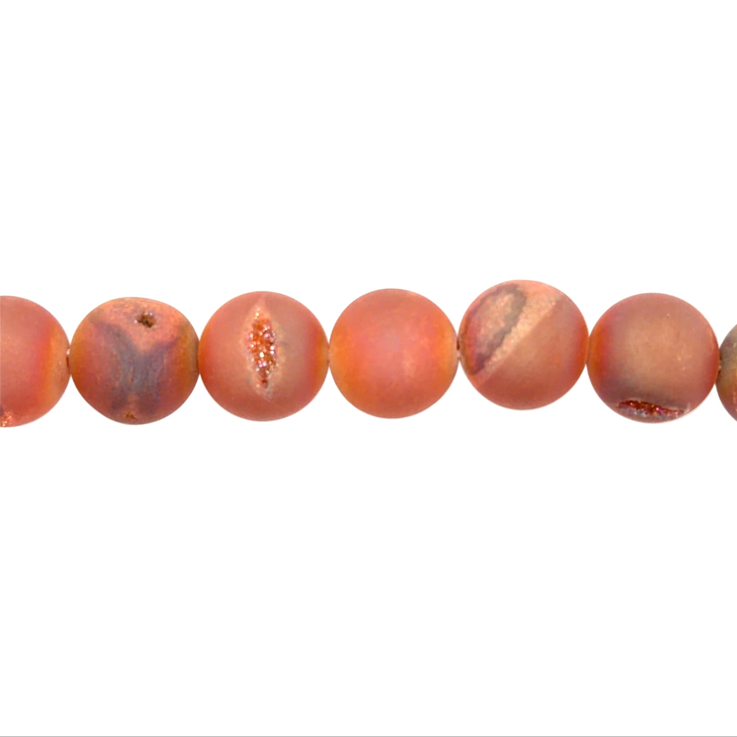 Amber Rose Druzy Agate Beads