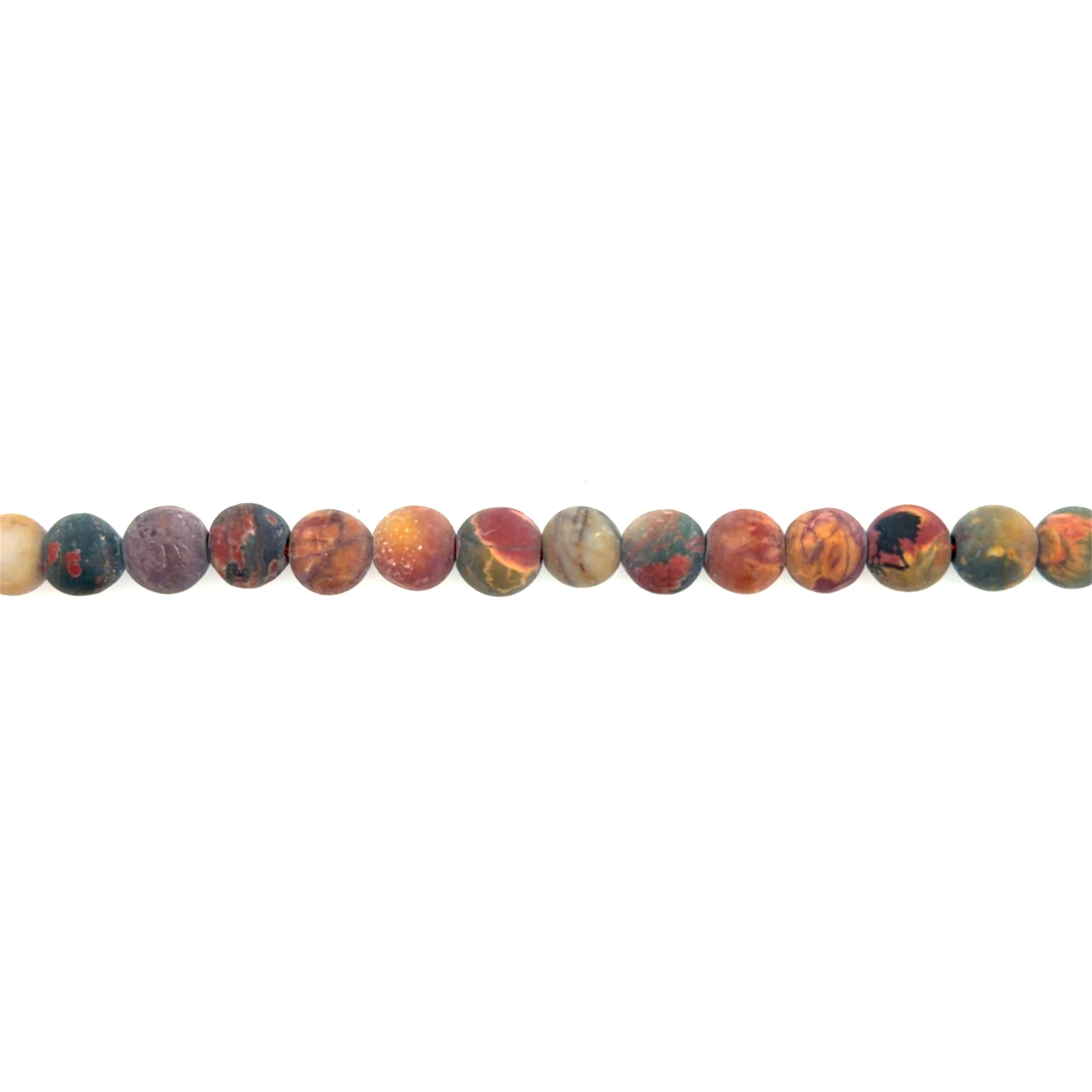 Matte Red Picasso Jasper Beads