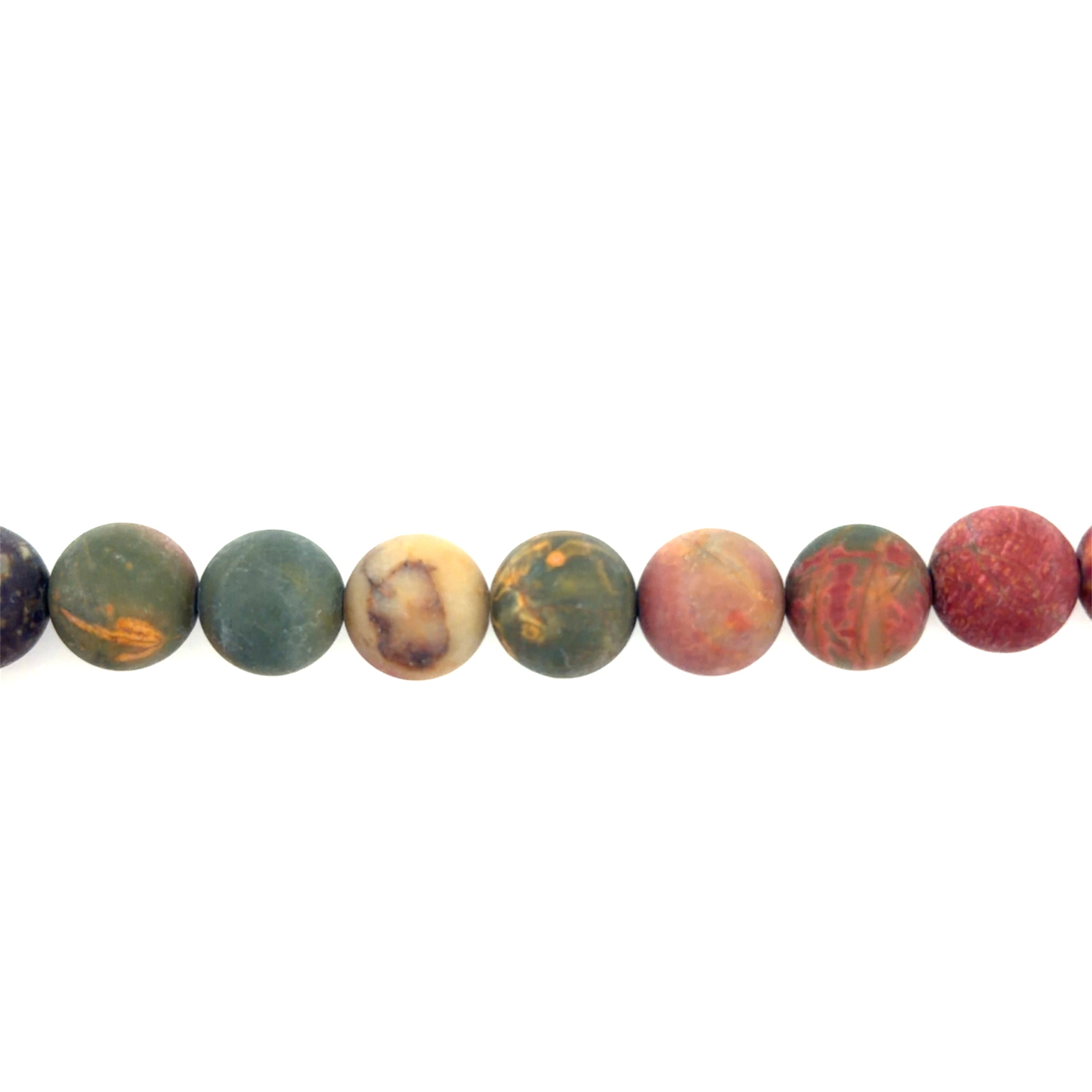 Matte Red Picasso Jasper Beads