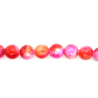 Pink Marble Mashan Jade Beads