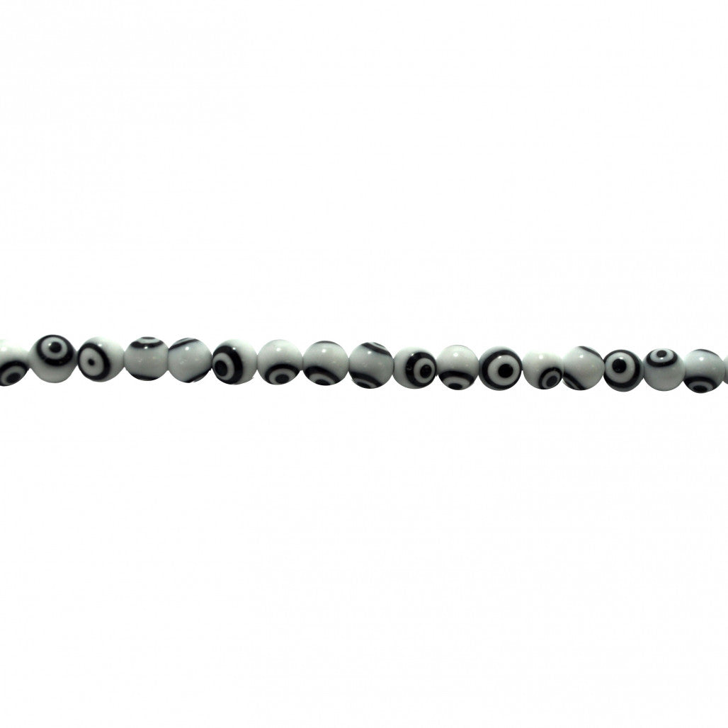 White Evil Eye Beads 10mm