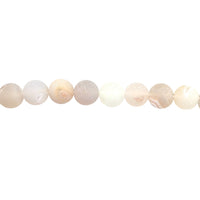 White Frosted Druzy Agate Beads 14mm