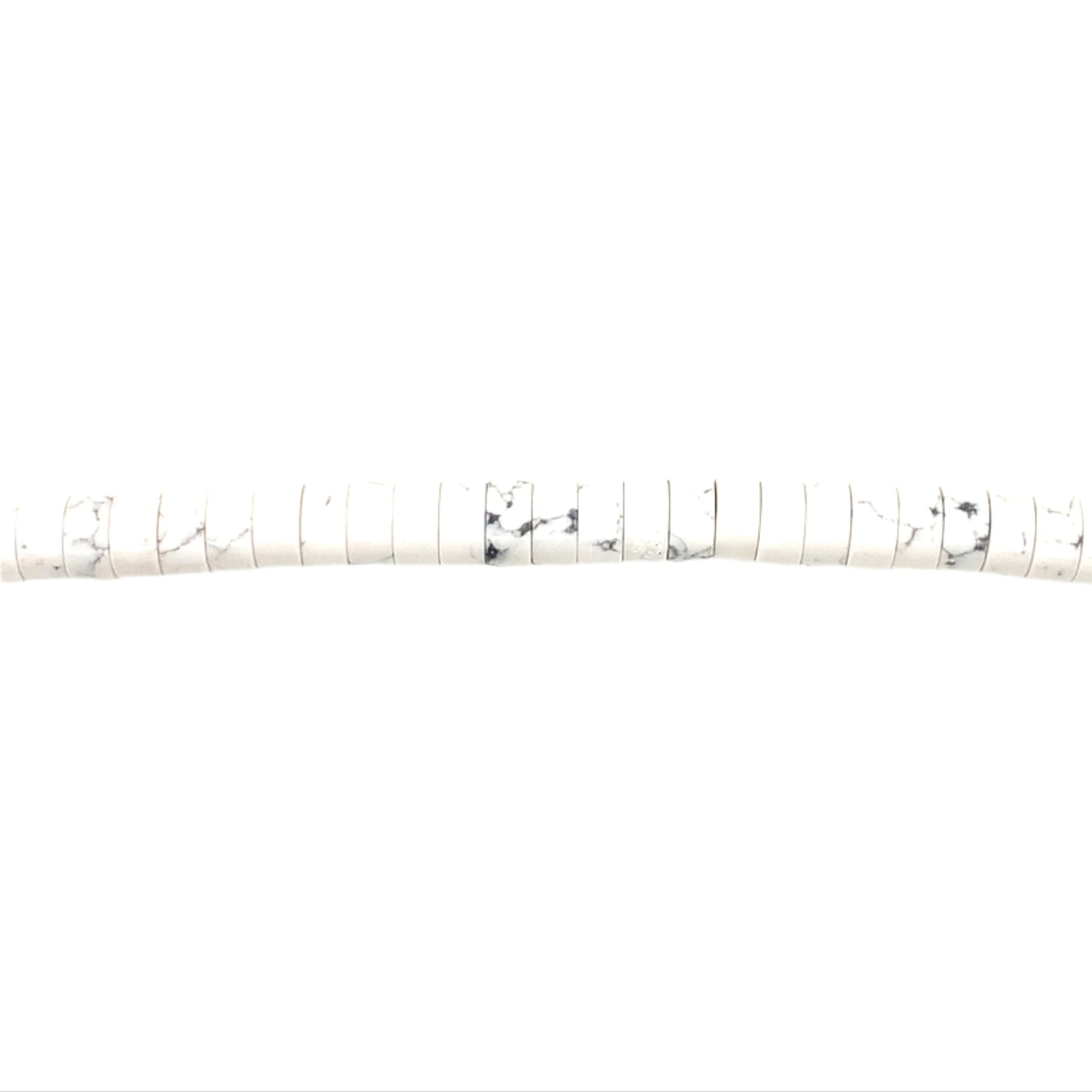 White Howlite Rondelle Beads