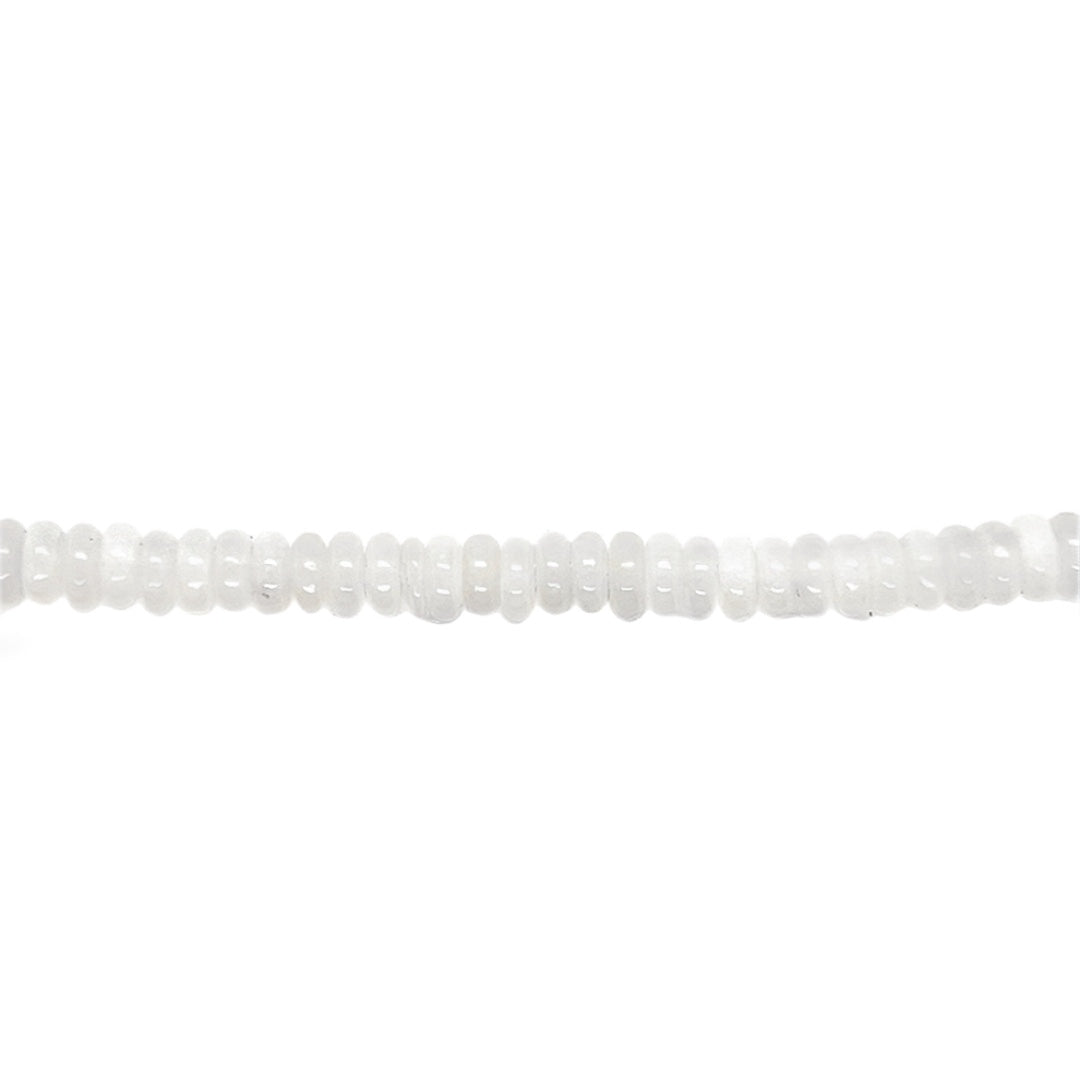 White Jade Faceted Rondelle Beads 8mm
