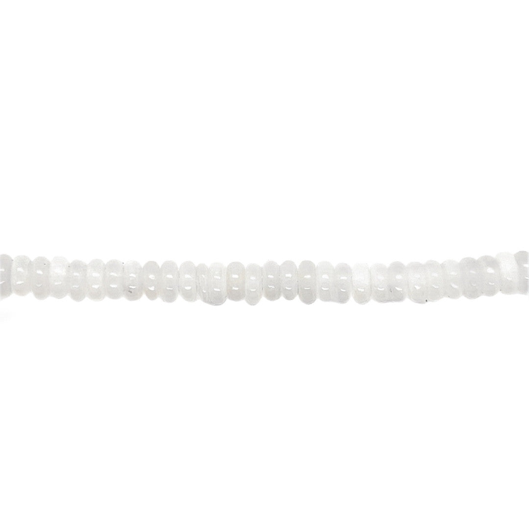 White Jade Rondelle Beads 6mm