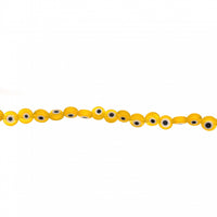 Yellow Flat Evil Eye Beads