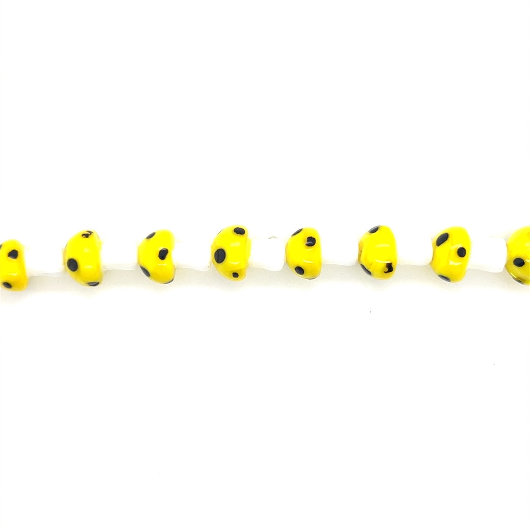 Yellow Mushroom Glass Beads
