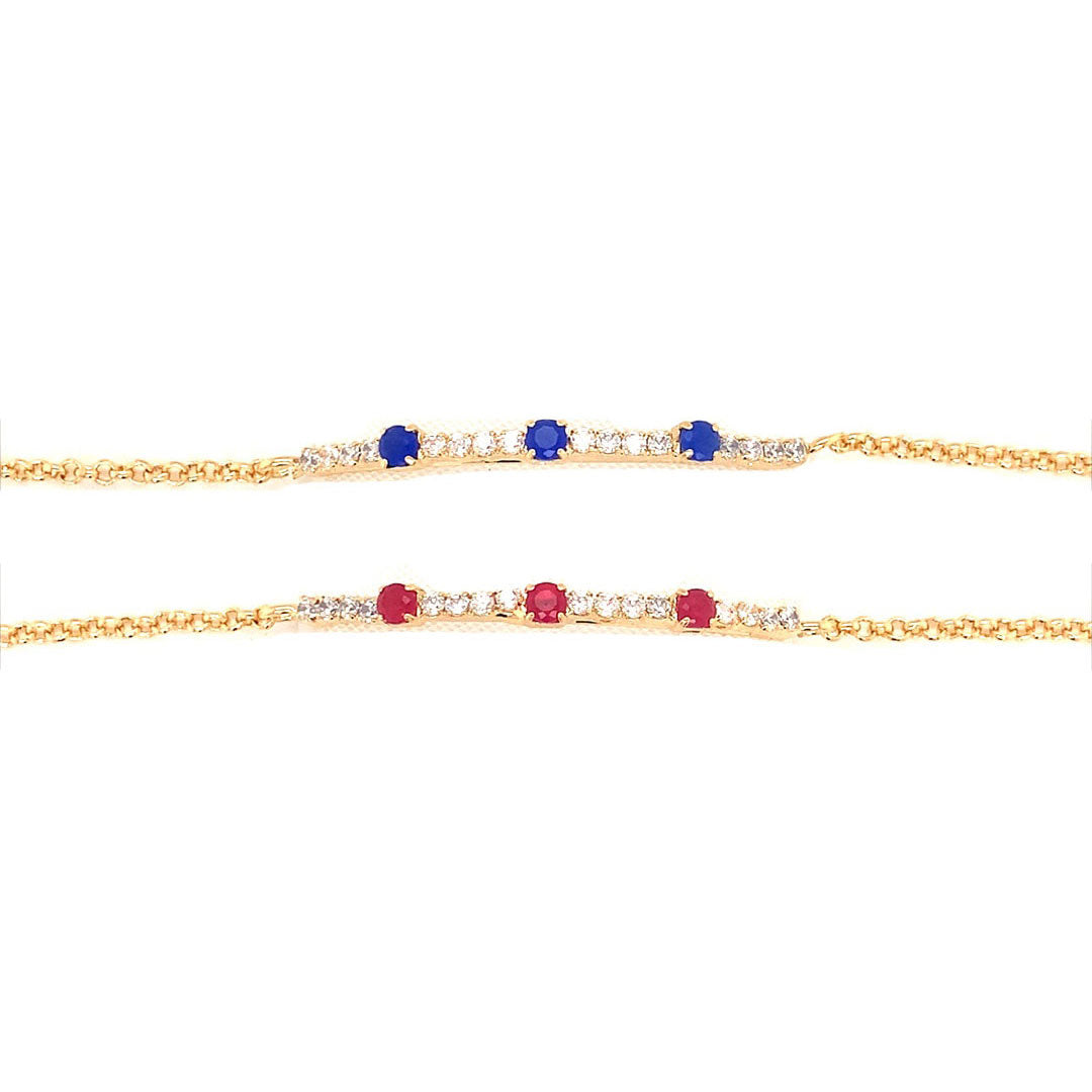 CZ Bar Chain Bracelet