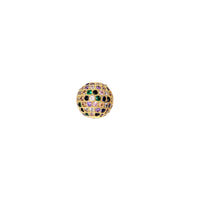 CZ 14mm Multicolored Micro Pave Bead - Gold Plated