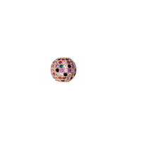 CZ 10mm Multicolored Micro Pave Bead