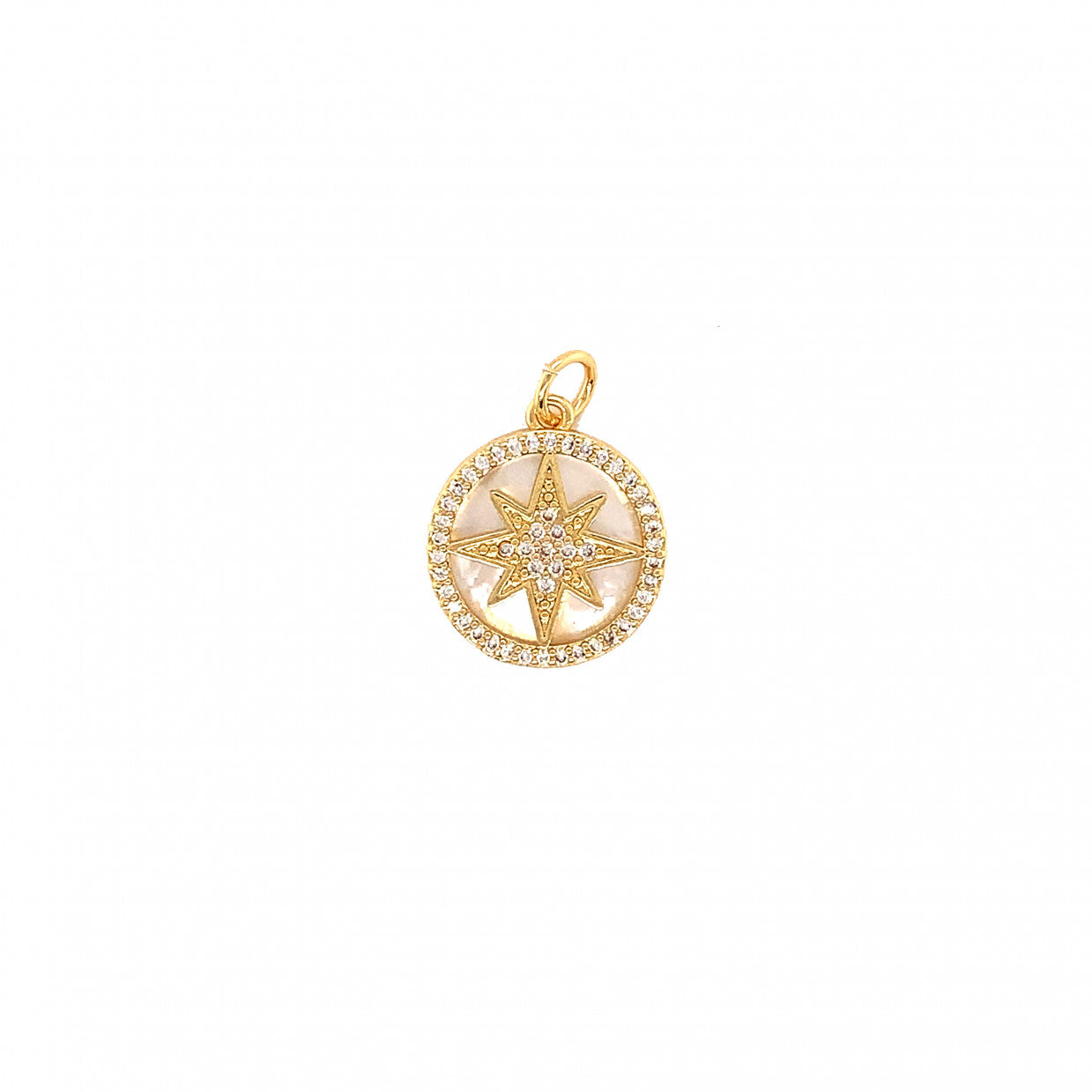 Shell Pearl CZ Star Charm