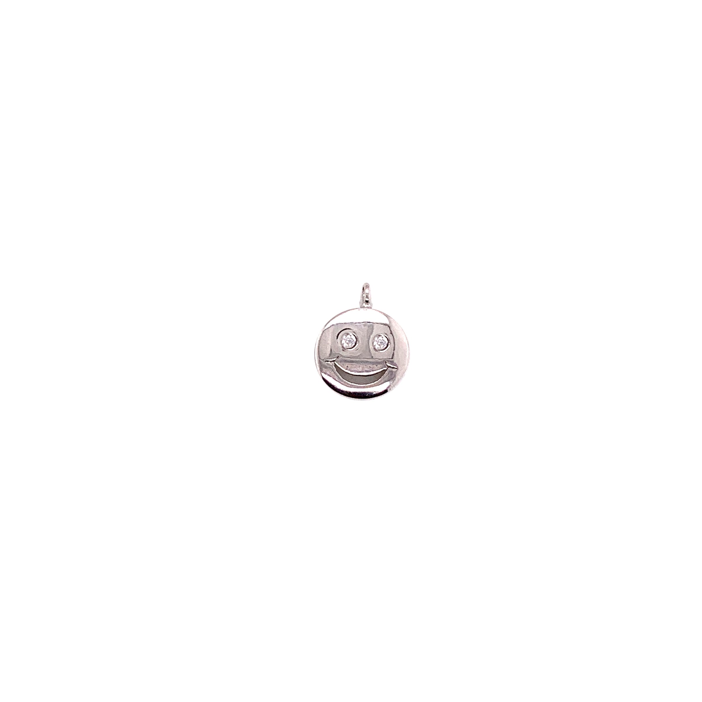 CZ Smiley Charm 10mm - Gold Plated