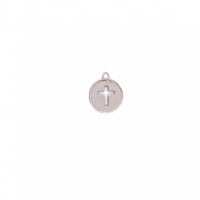 Cross Disc Charm 12mm - Brass