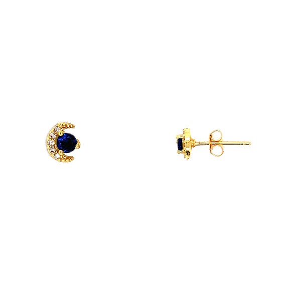 CZ Moon Stud - Gold Plated