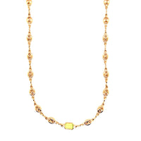Puff Necklace with Gemstone Accent
