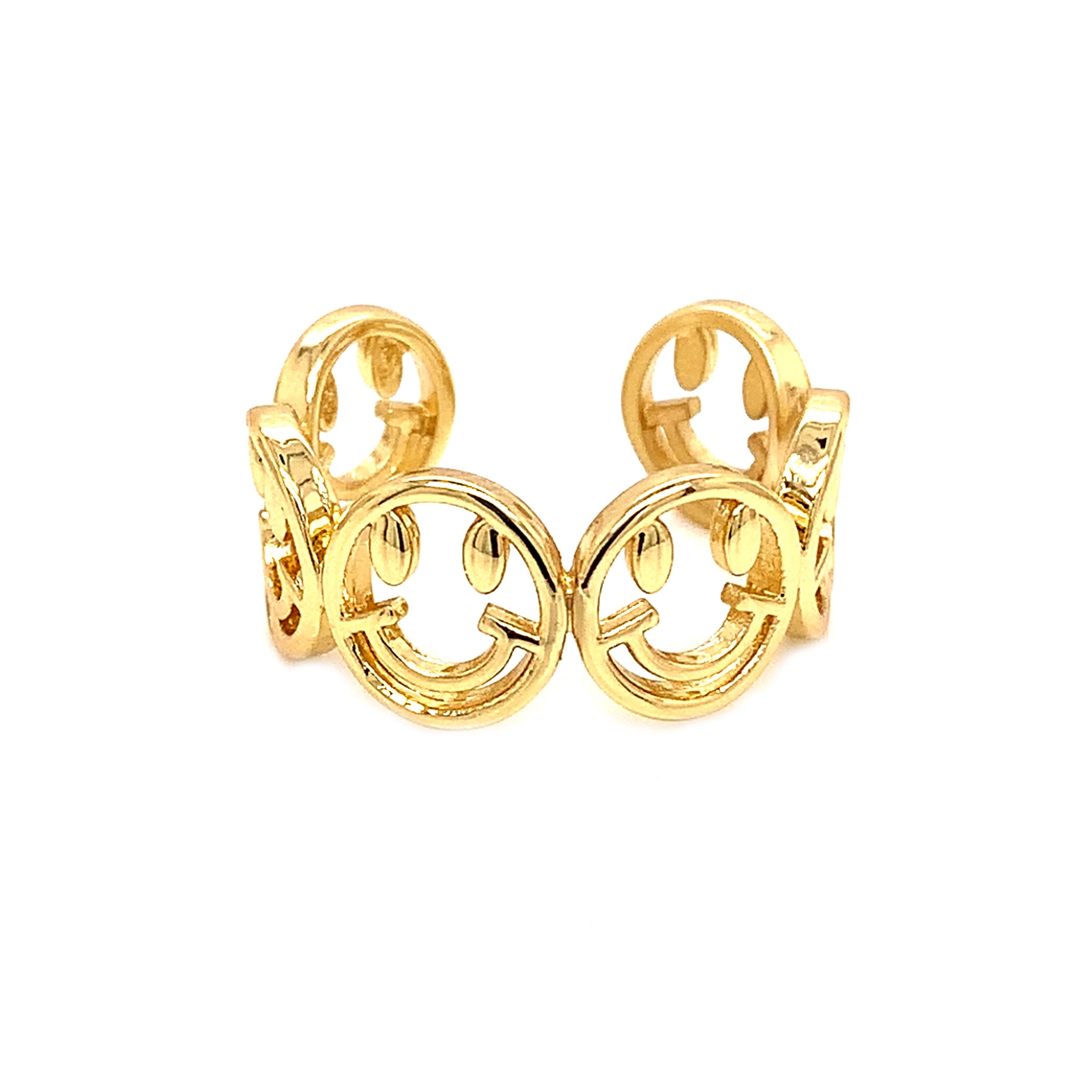 Smiley Adjustable Ring - Gold Plated