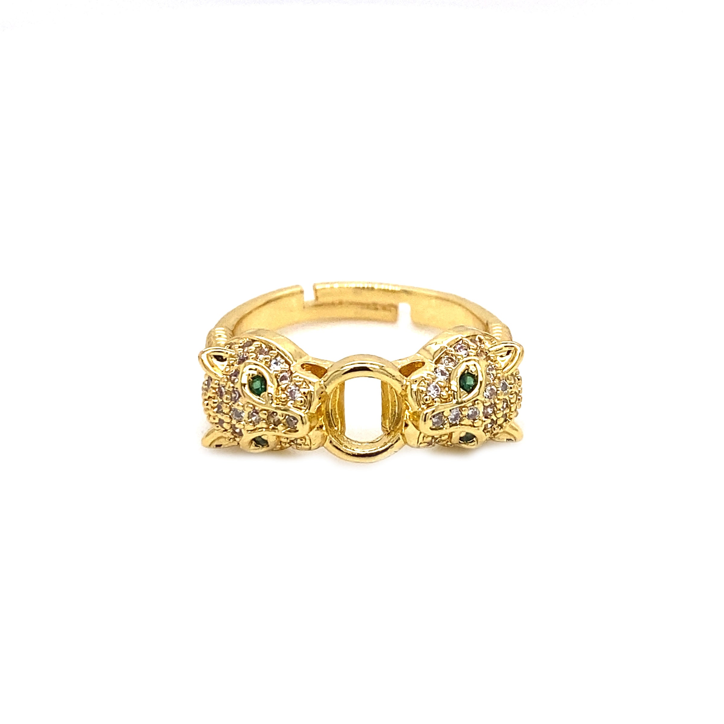 CZ Jaguar Adjustable Ring - Gold Plated