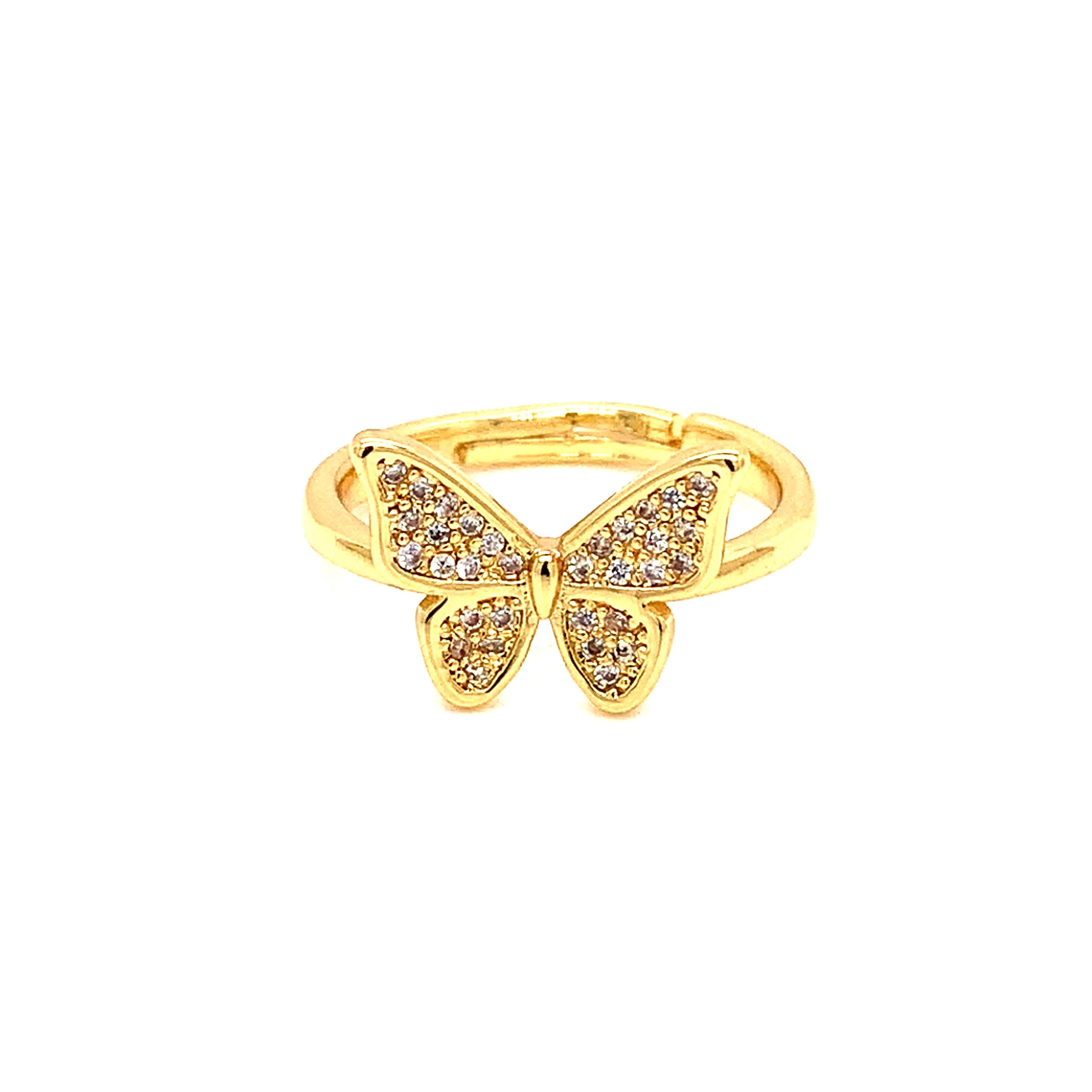 CZ Butterfly Ring - Gold Plated
