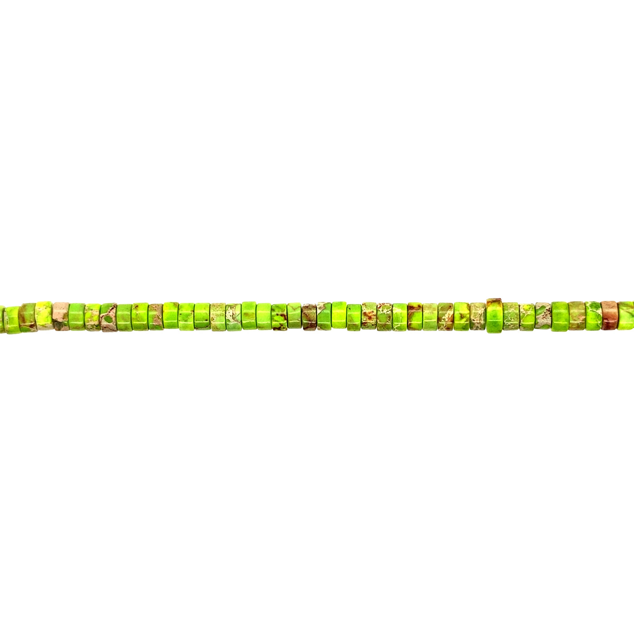 2x4mm Green Jasper Heishi - Rondelles