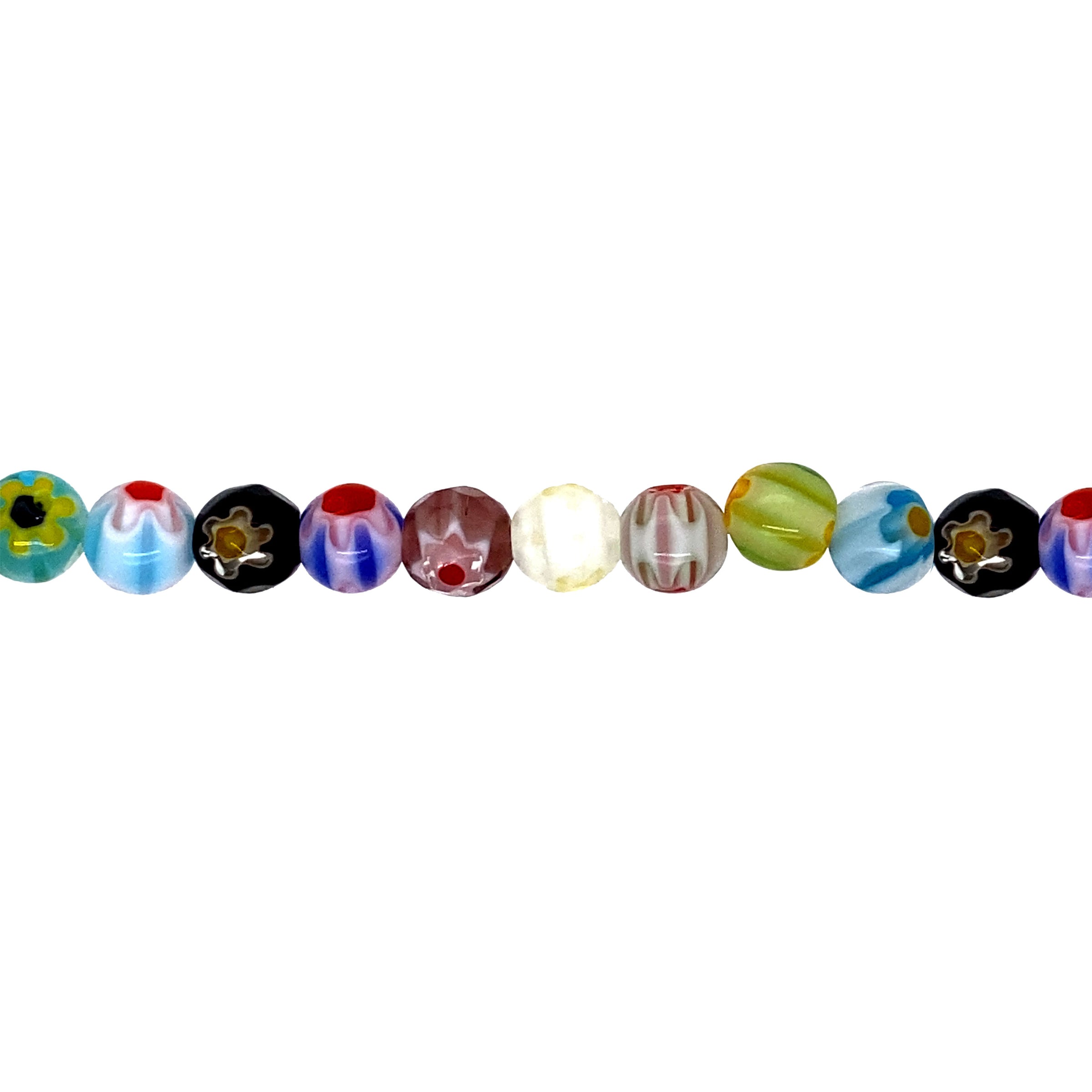 6mm Multicolor Millefiori - Round