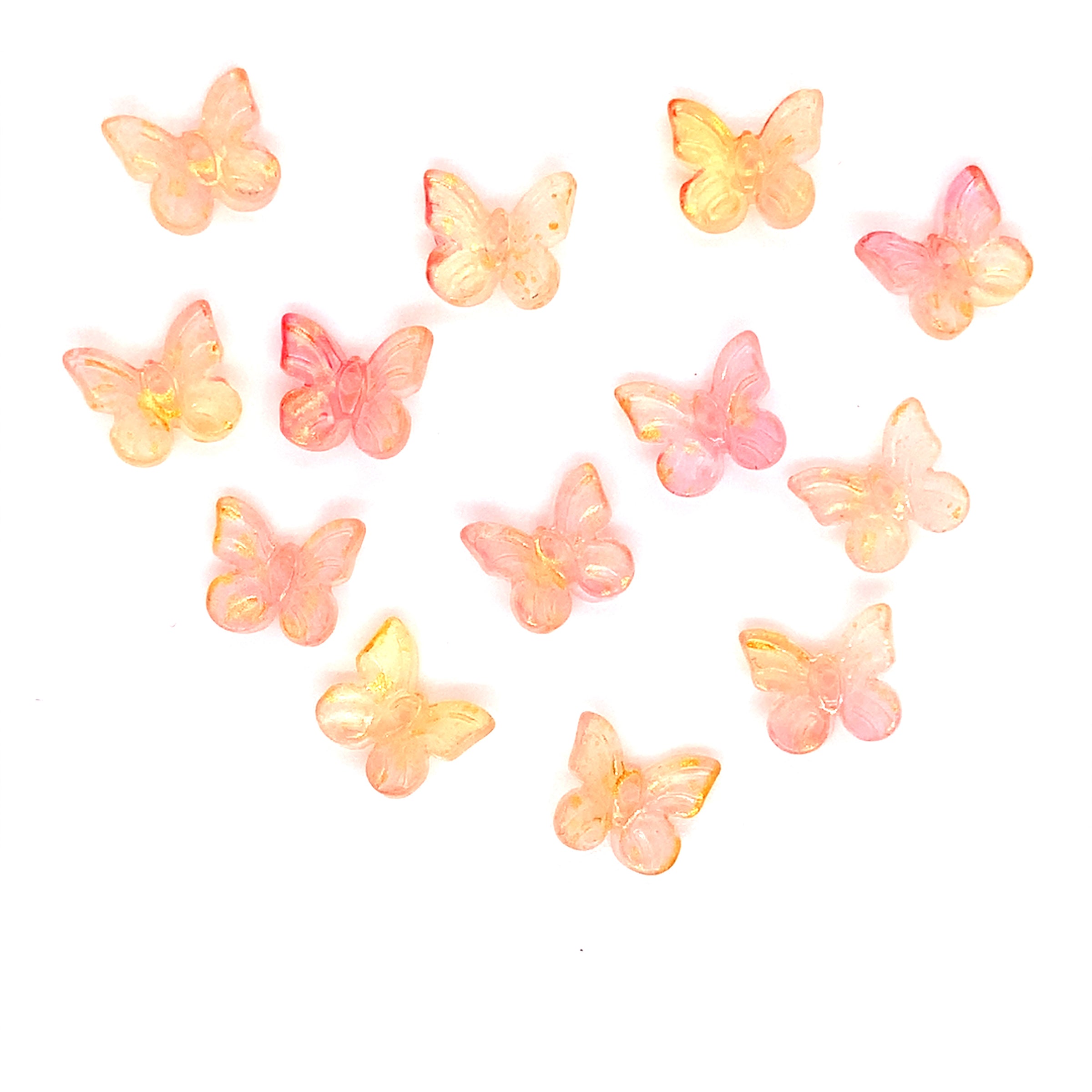 Lampwork Iridescent Pink Butterfly Bead