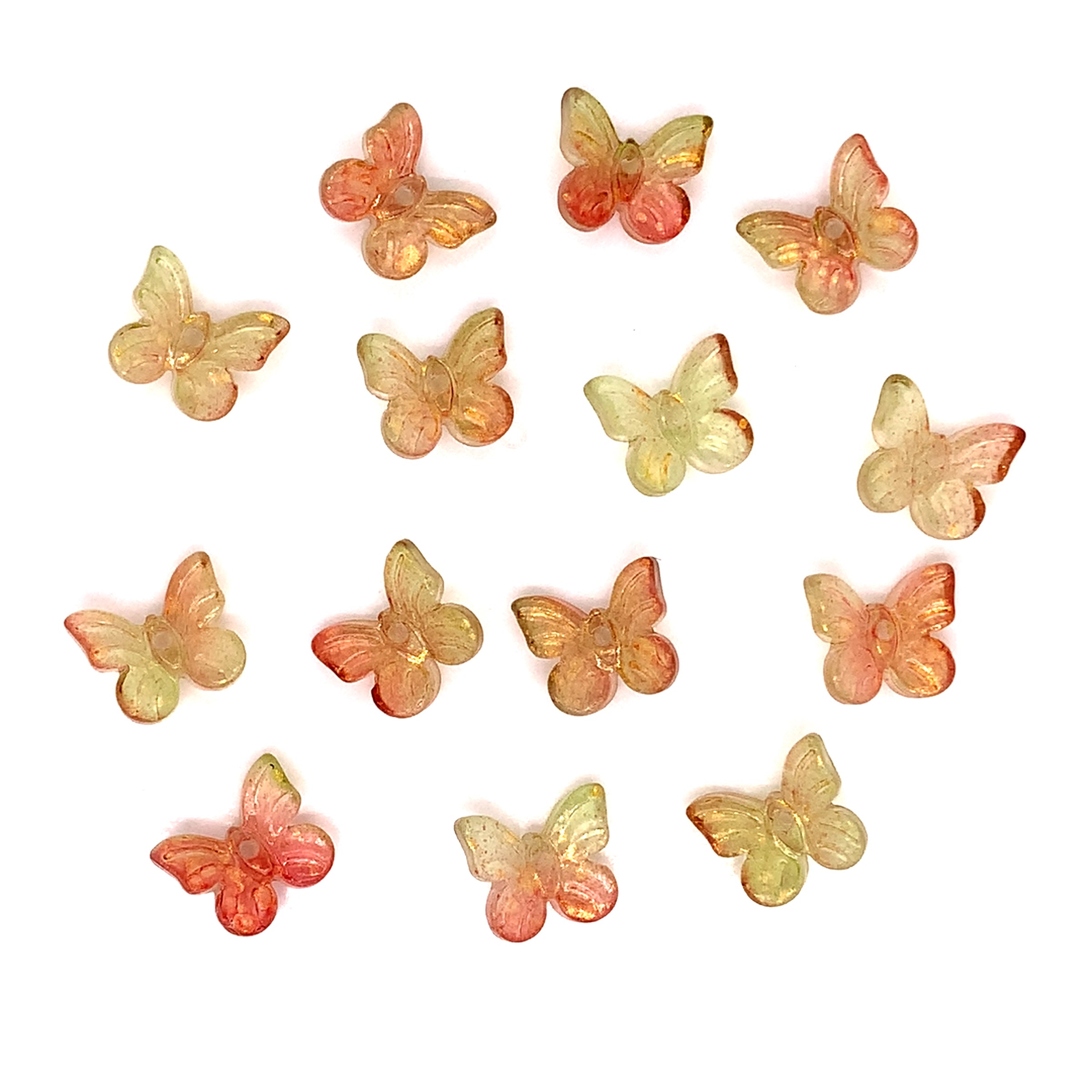 Lampwork Iridescent Blush Butterfly Bead