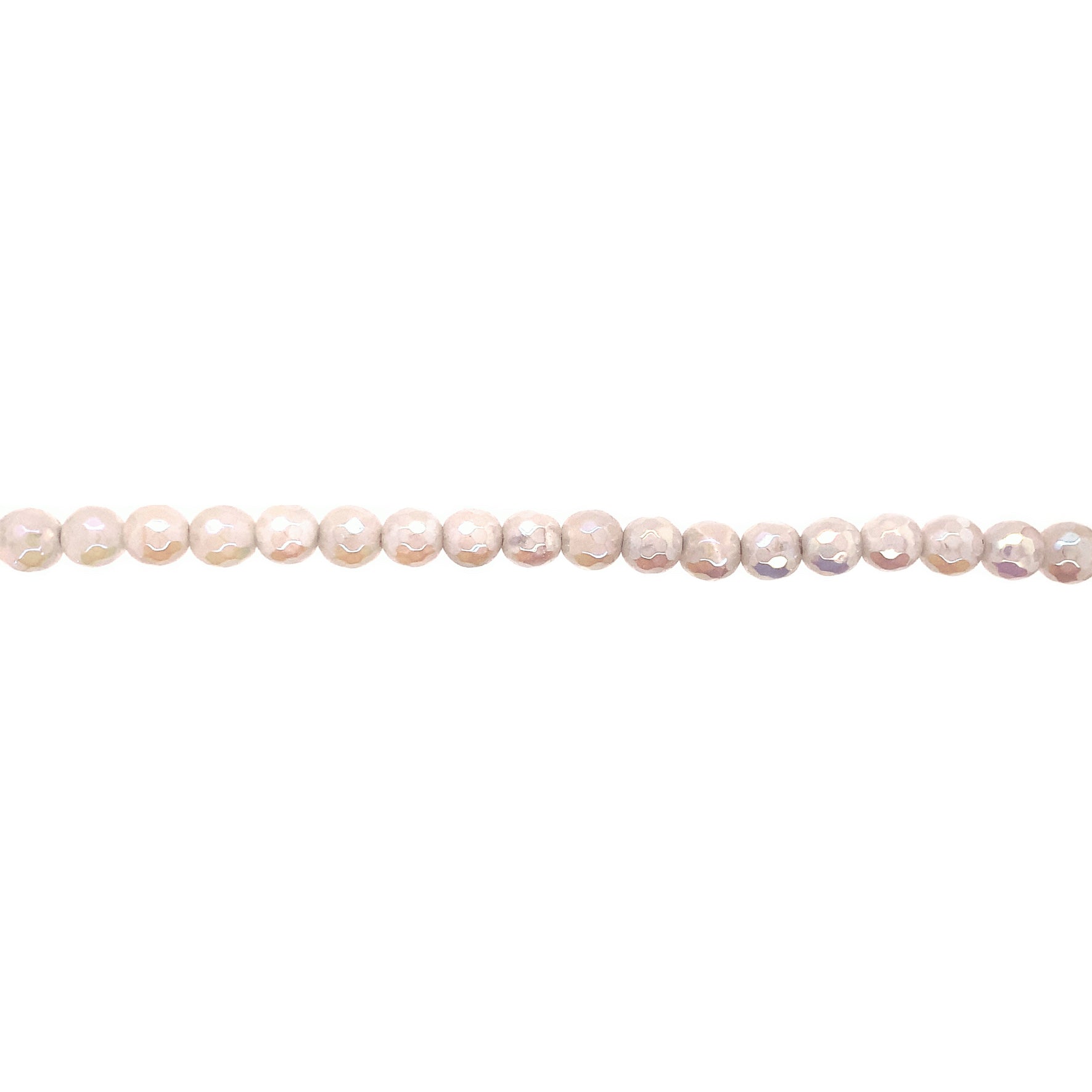 6mm Plated White Jade - Faceted