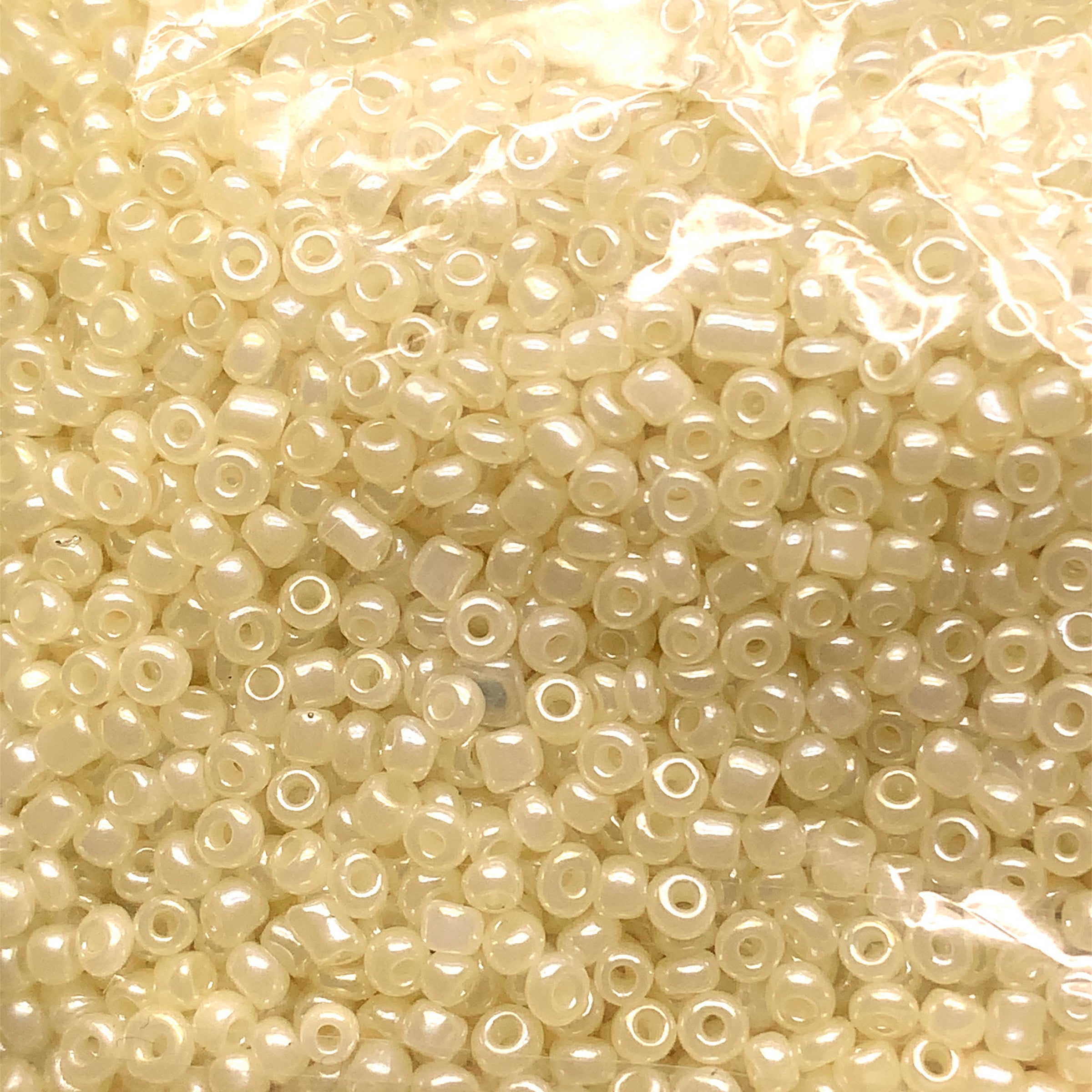 2mm Translucent Beige Glass Seed Beads  - 400g Per Bag
