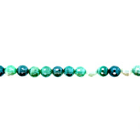 8mm Iridescent Plated Green Agate Beads - Faceted