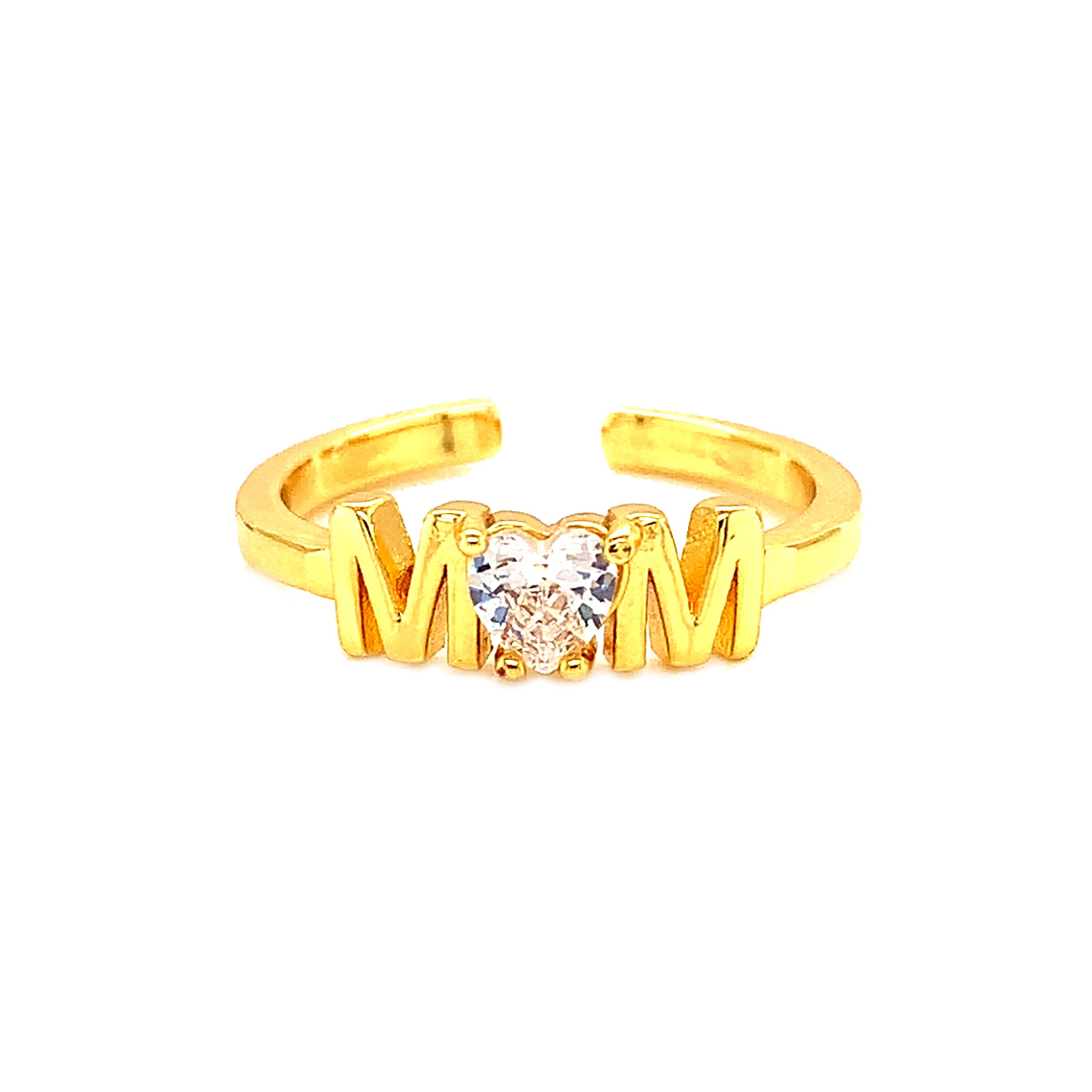 CZ Mom Adjustable Ring - Gold Plated
