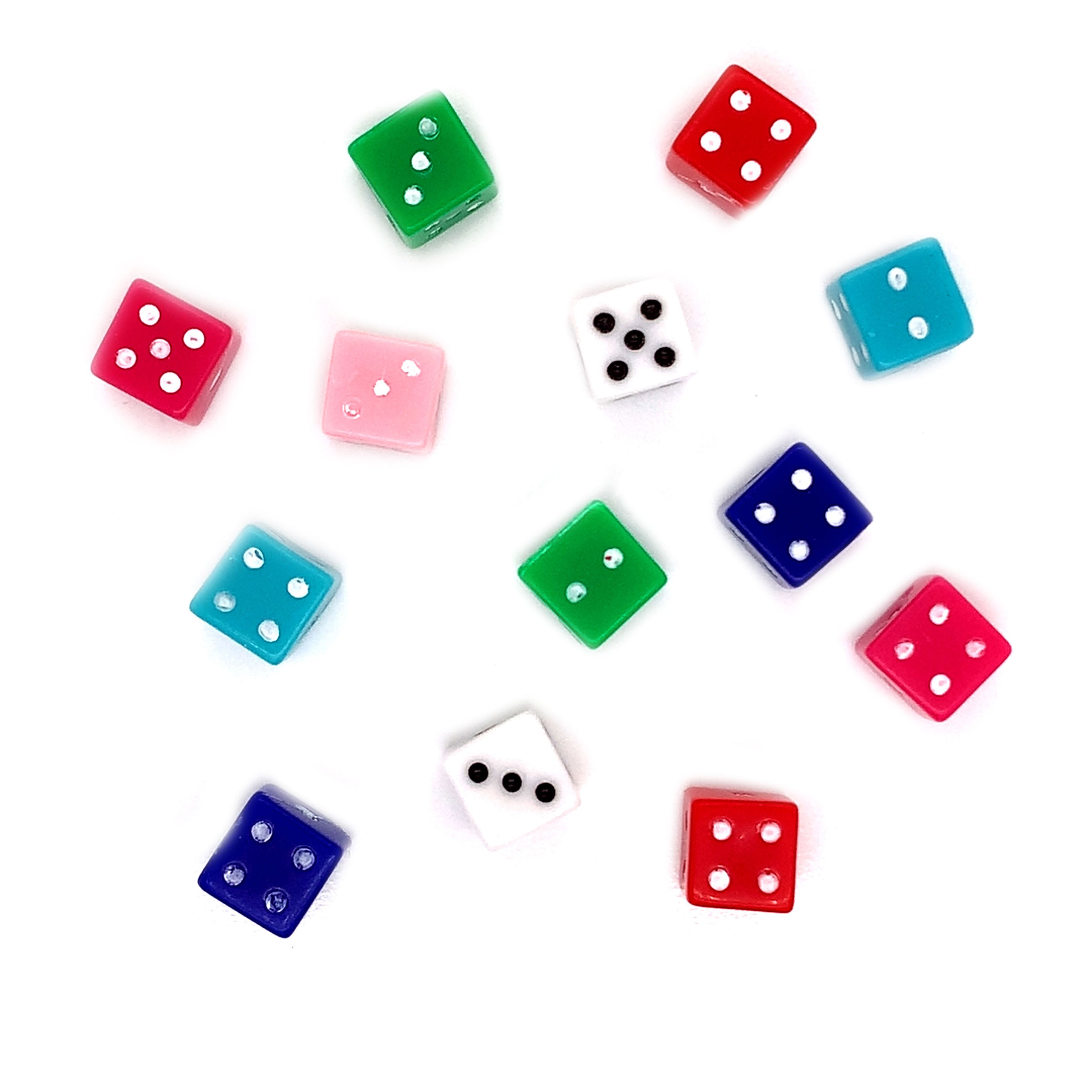 Multicolor Dice Beads - Price per pack - Approx. 50 pcs.