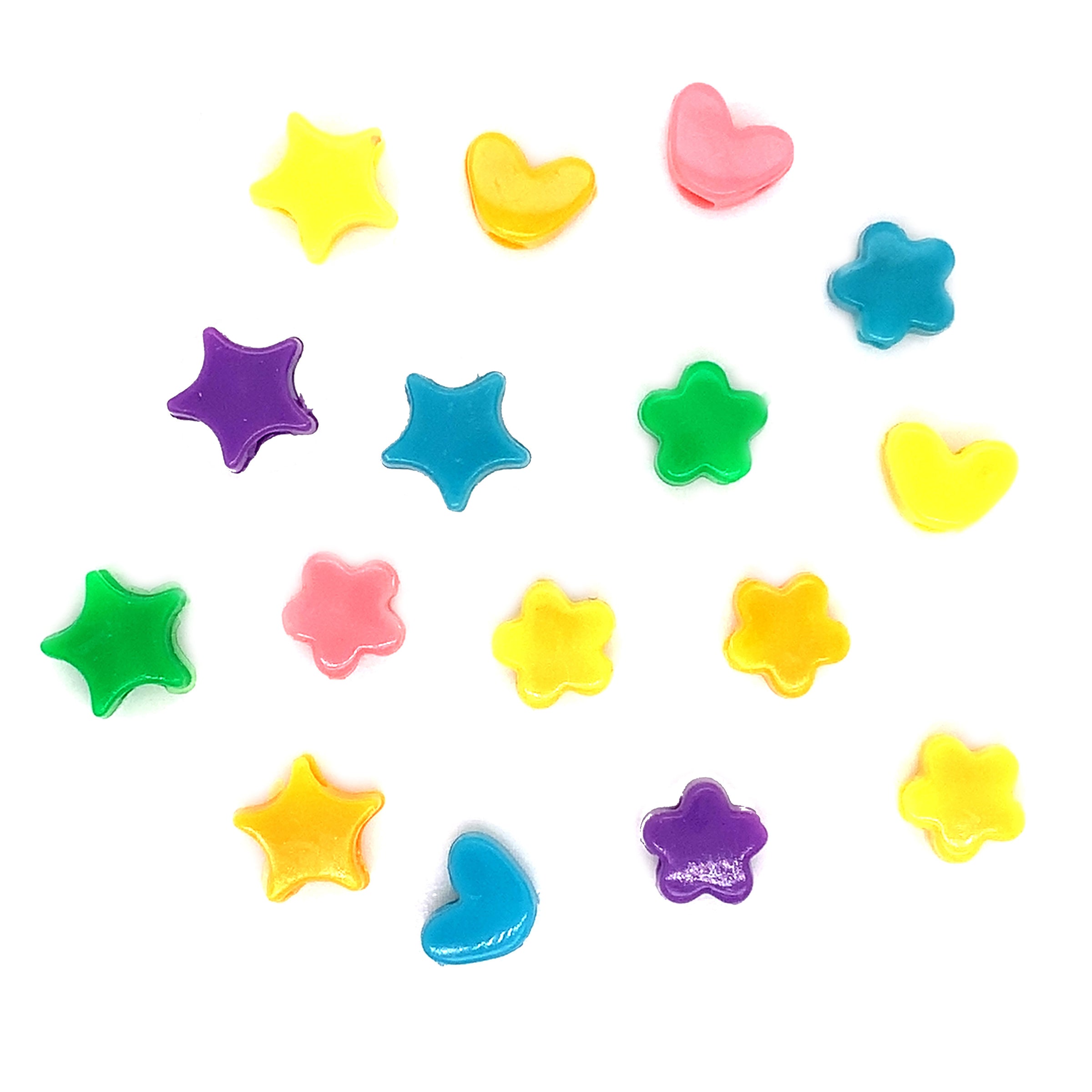 Multicolor Assorted Acrylic Shape Pony Beads