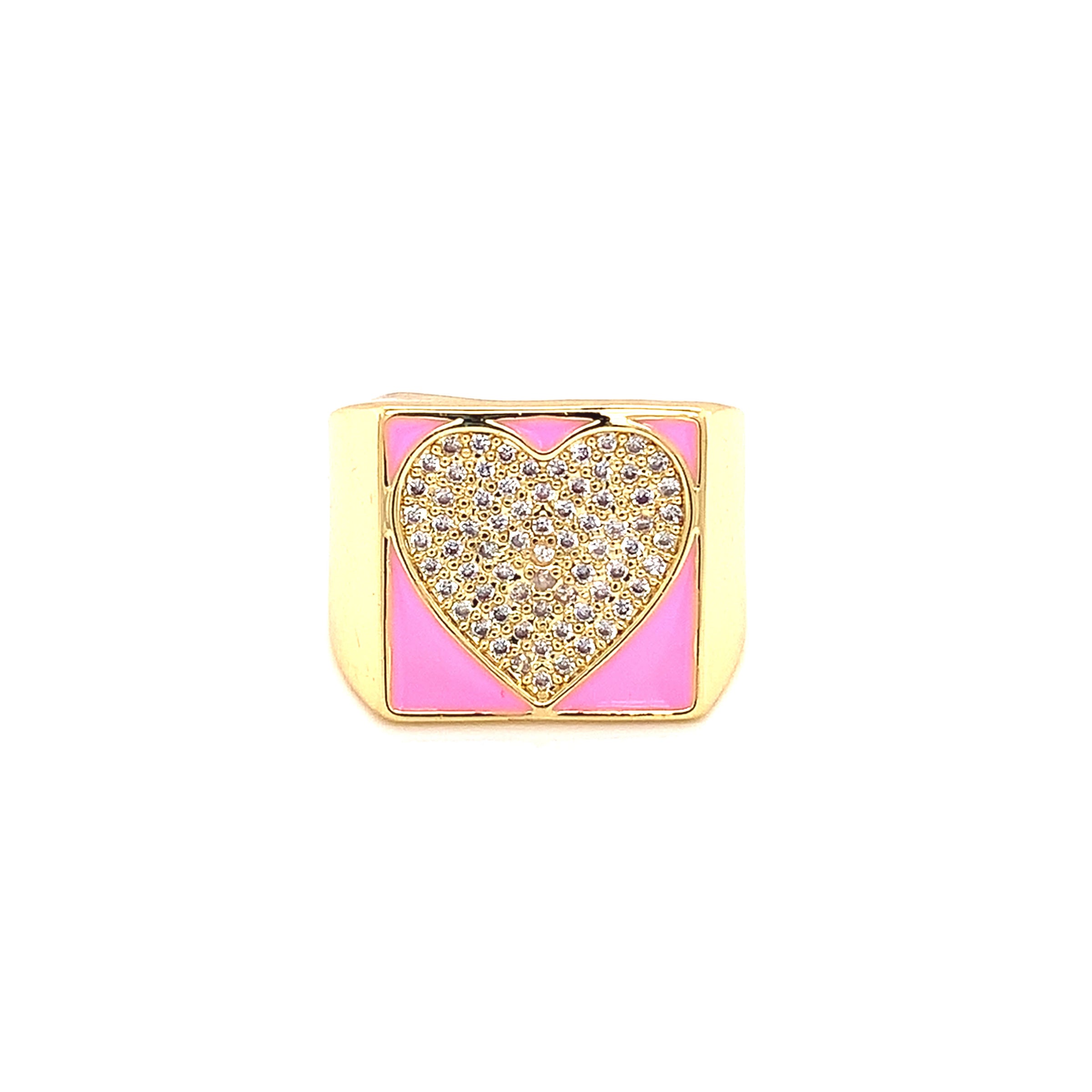 CZ Heart Ring - Gold Plated