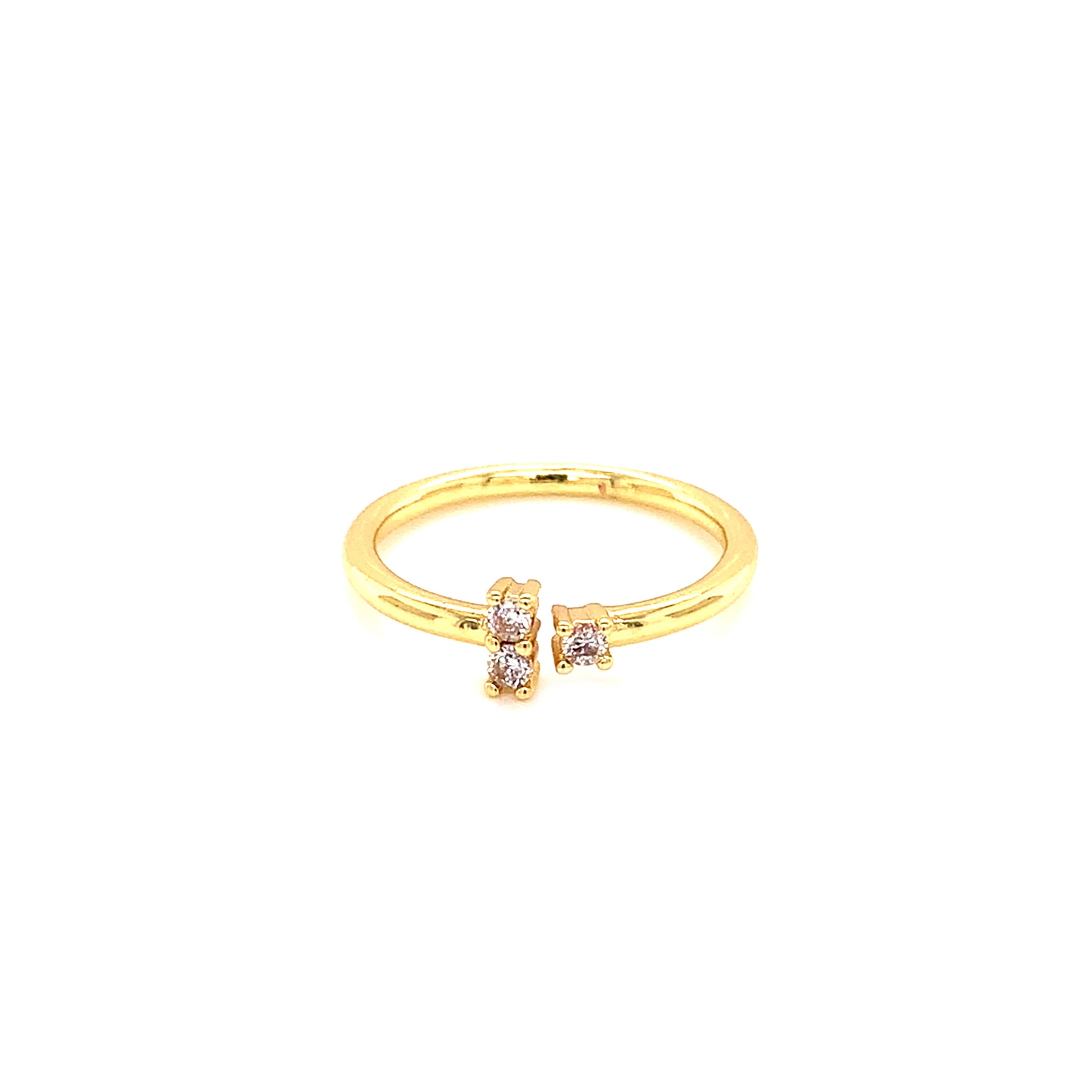 CZ Adjustable Ring - Gold Plated