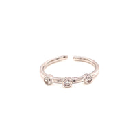 CZ  Adjustable Ring - Silver Plated