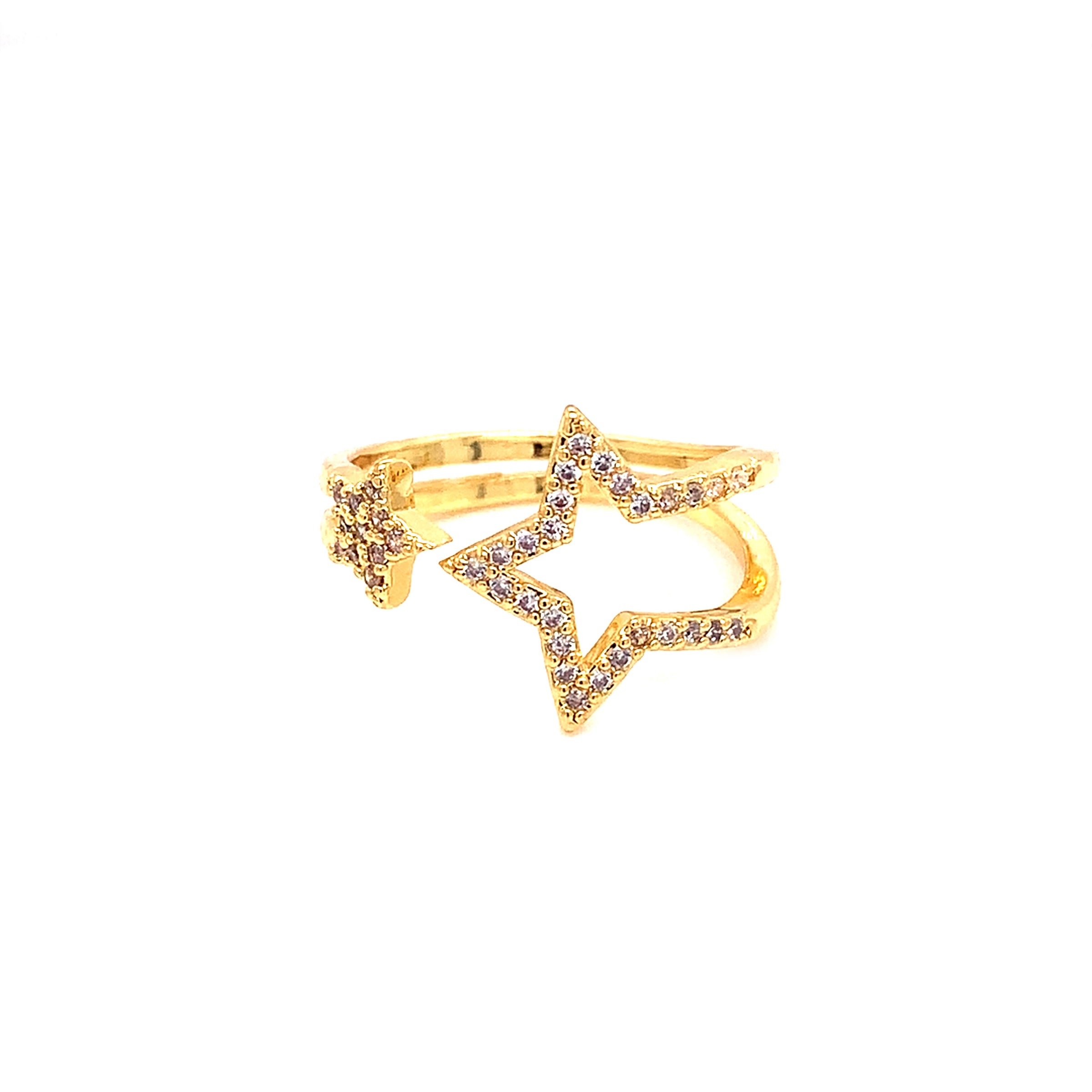 CZ Shooting Star Adjustable Ring - Gold Plated