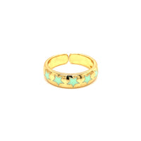 Mint Enamel Star Ring - Gold Plated