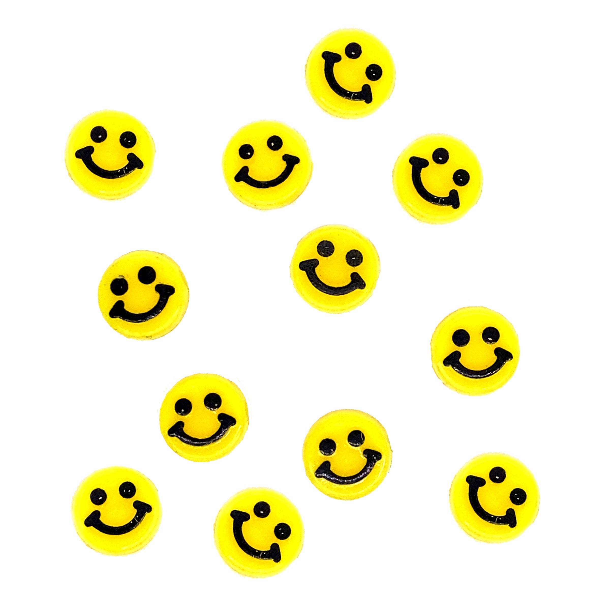 Acrylic Yellow Smiley Beads - Assorted Pack - Approx. 100 pcs