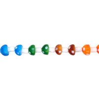 Multicolor Mushroom Glass Beads - 20 pcs per strand