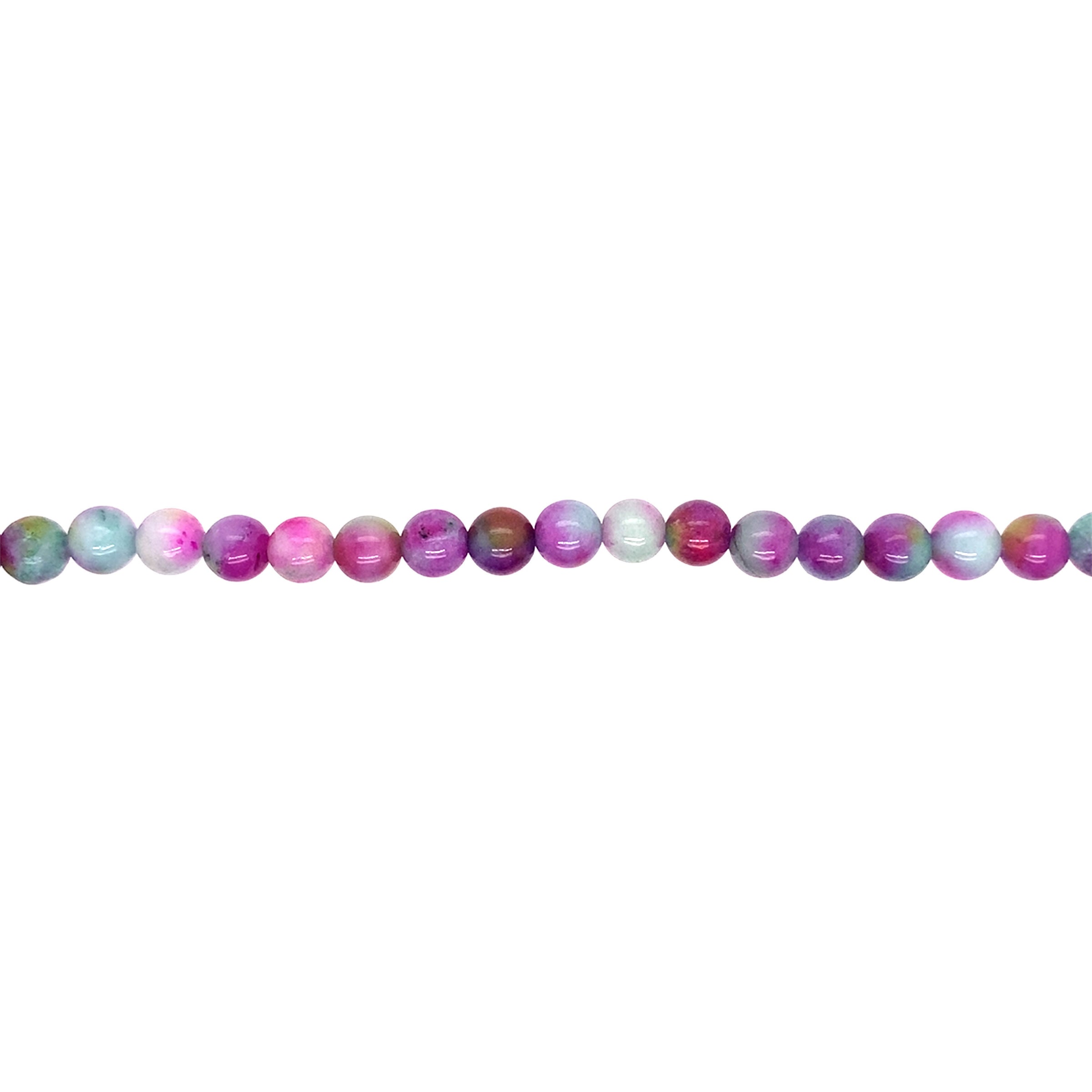 6mm Purple/Green Jam Mashan Jade - Round