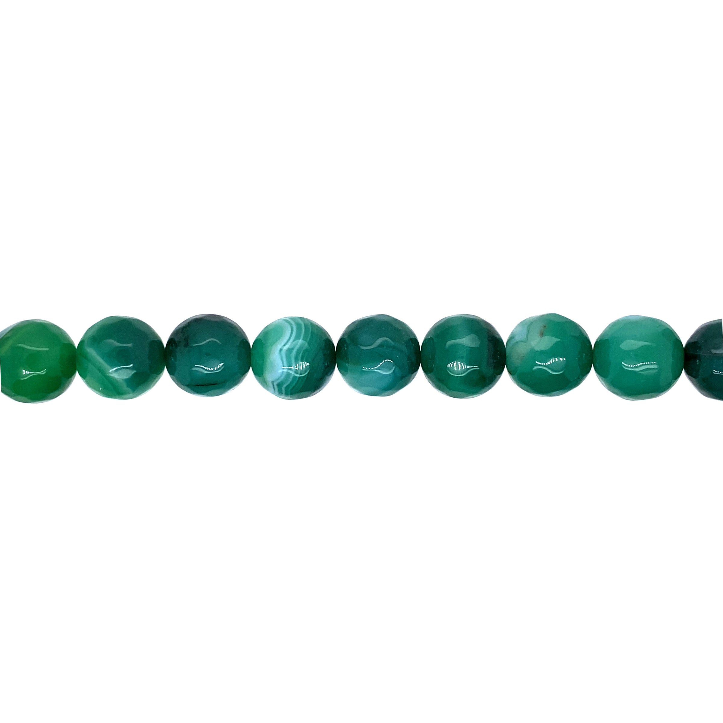 10mm Green Banded Agate - Faceted