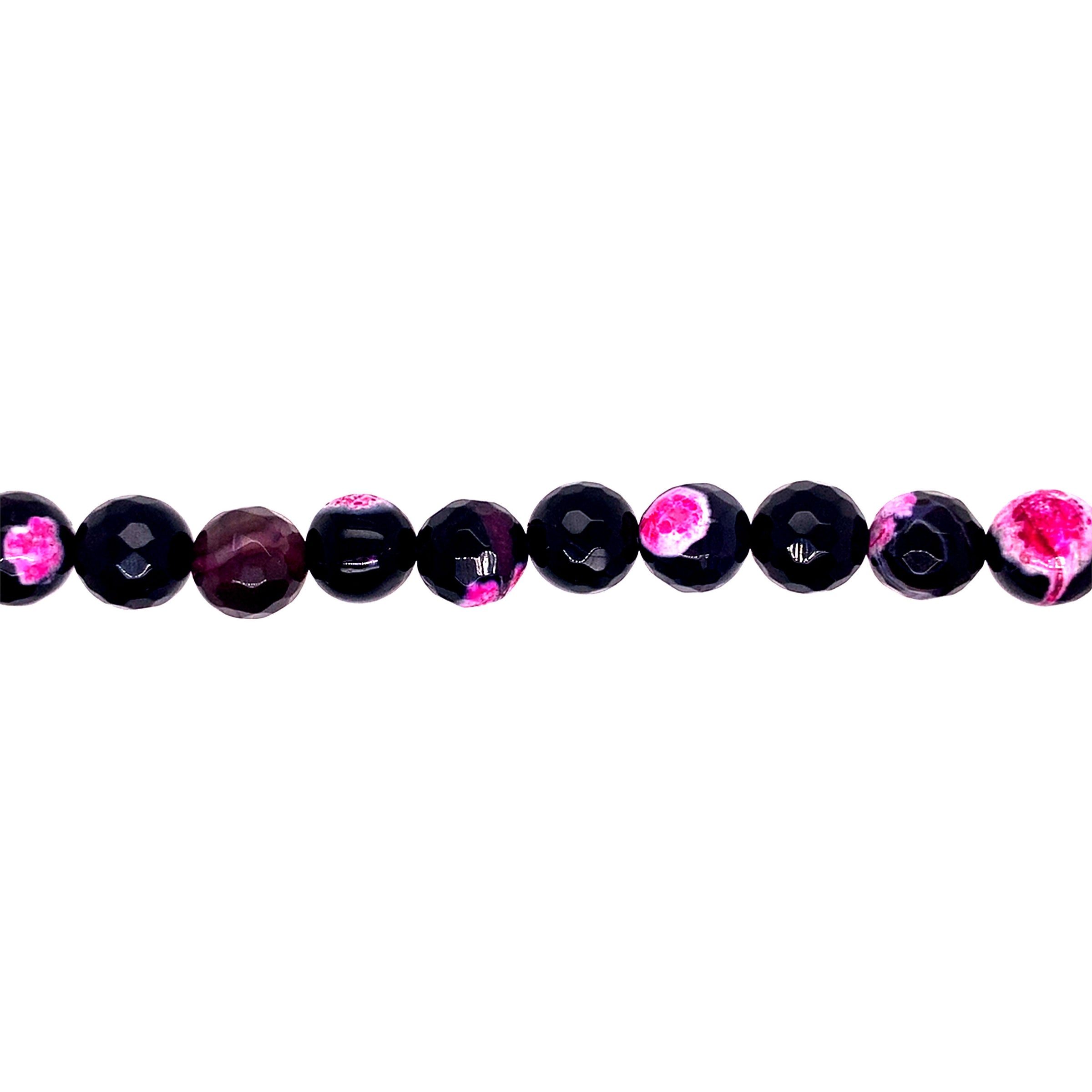 10mm Black & Fuchsia  Fire Agate - Faceted