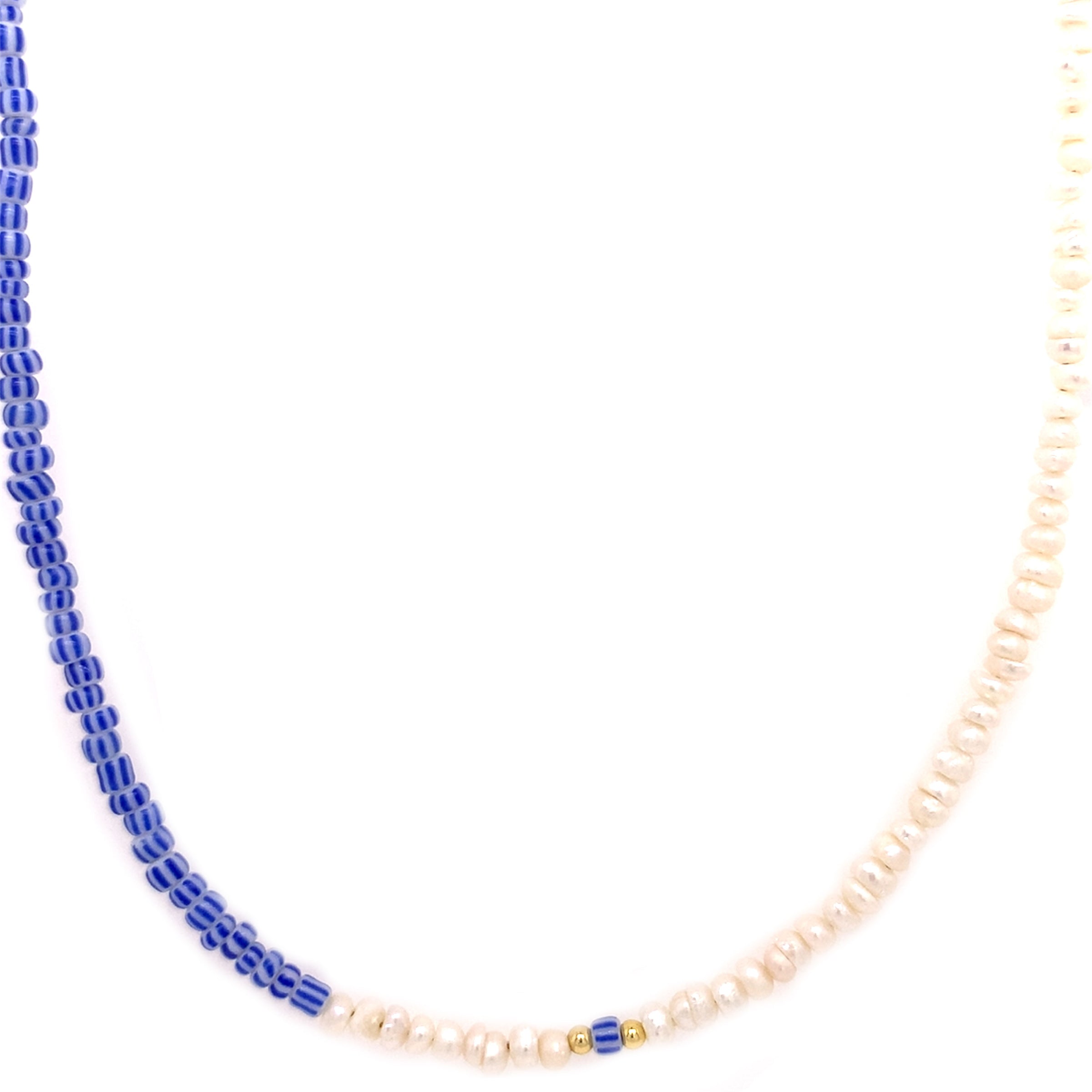 15.5" Freshwater Pearl & Seed Bead Necklace + 2" Extension